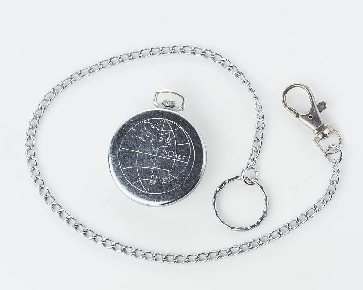 Molnija open face vintage Soviet pocket watch - 50 years of USSR!