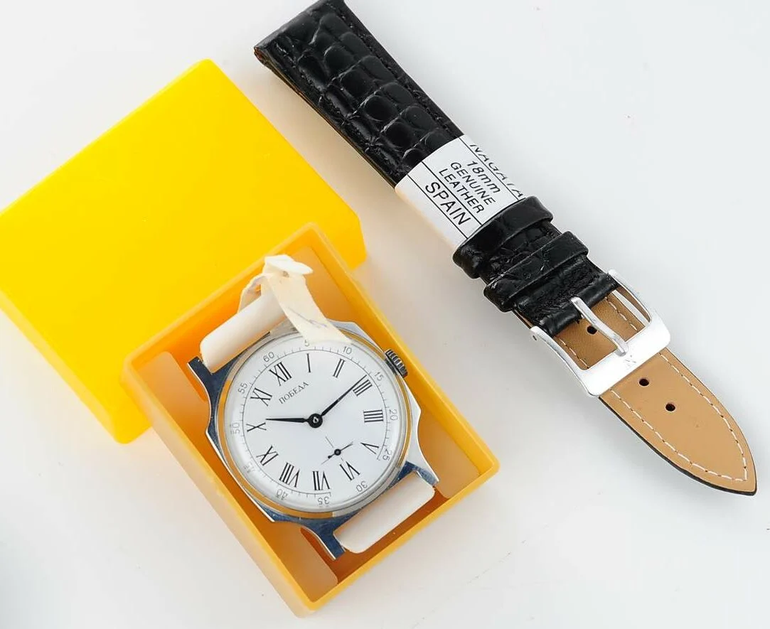 watch Pobeda roman kolhoz white NOS 8840-0005