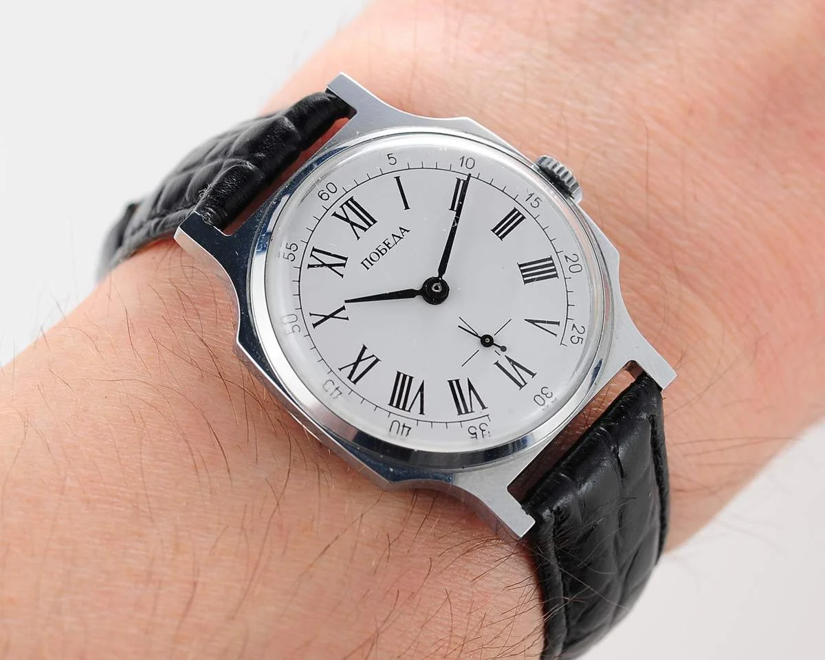 watch Pobeda roman kolhoz white NOS 8840-0015