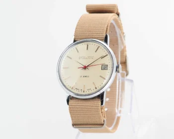 Soviet vintage Poljot mechanical watch with cream dial
