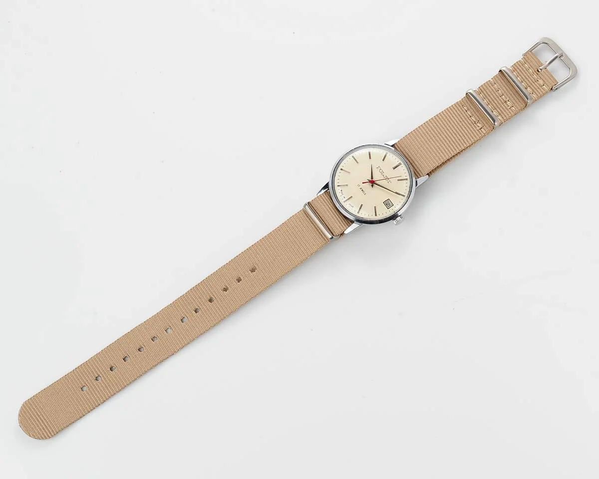 Soviet vintage Poljot mechanical watch with cream dial