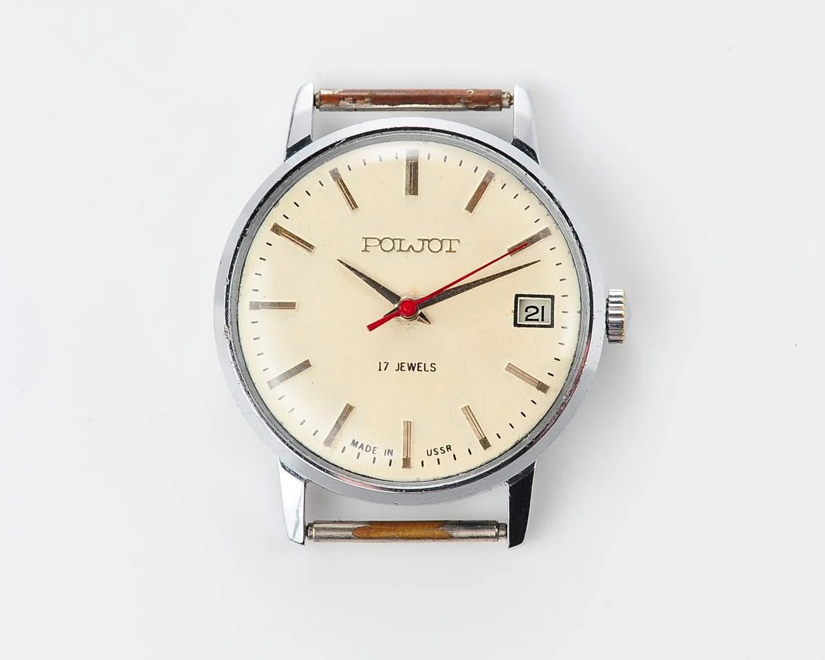Soviet vintage Poljot mechanical watch with cream dial