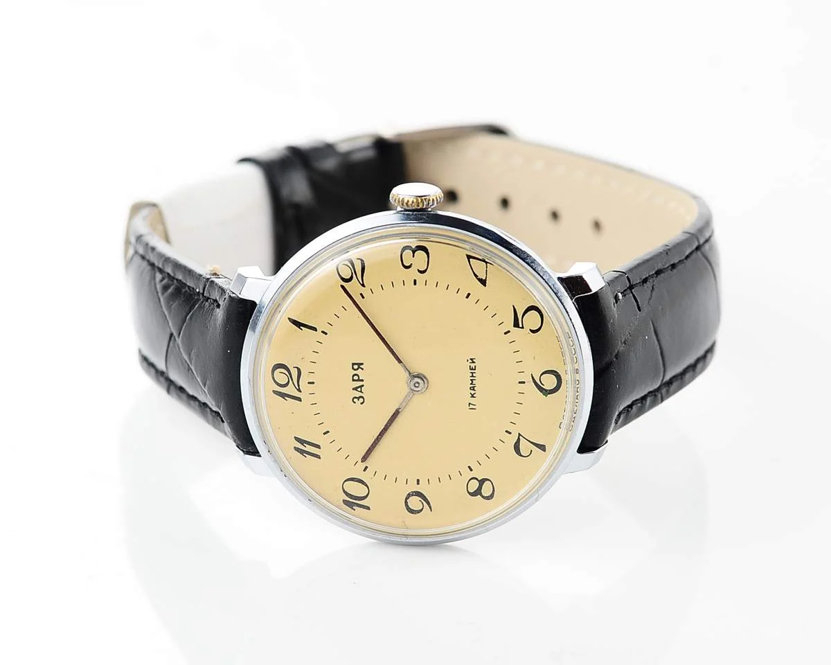 watch Zarya slim cream dial 7283-0056