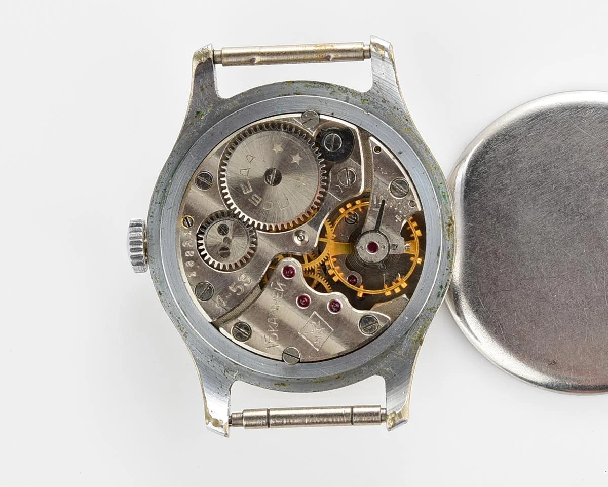 Vintage Soviet mechanical Pobeda wrist watch, 4th quarter 1953