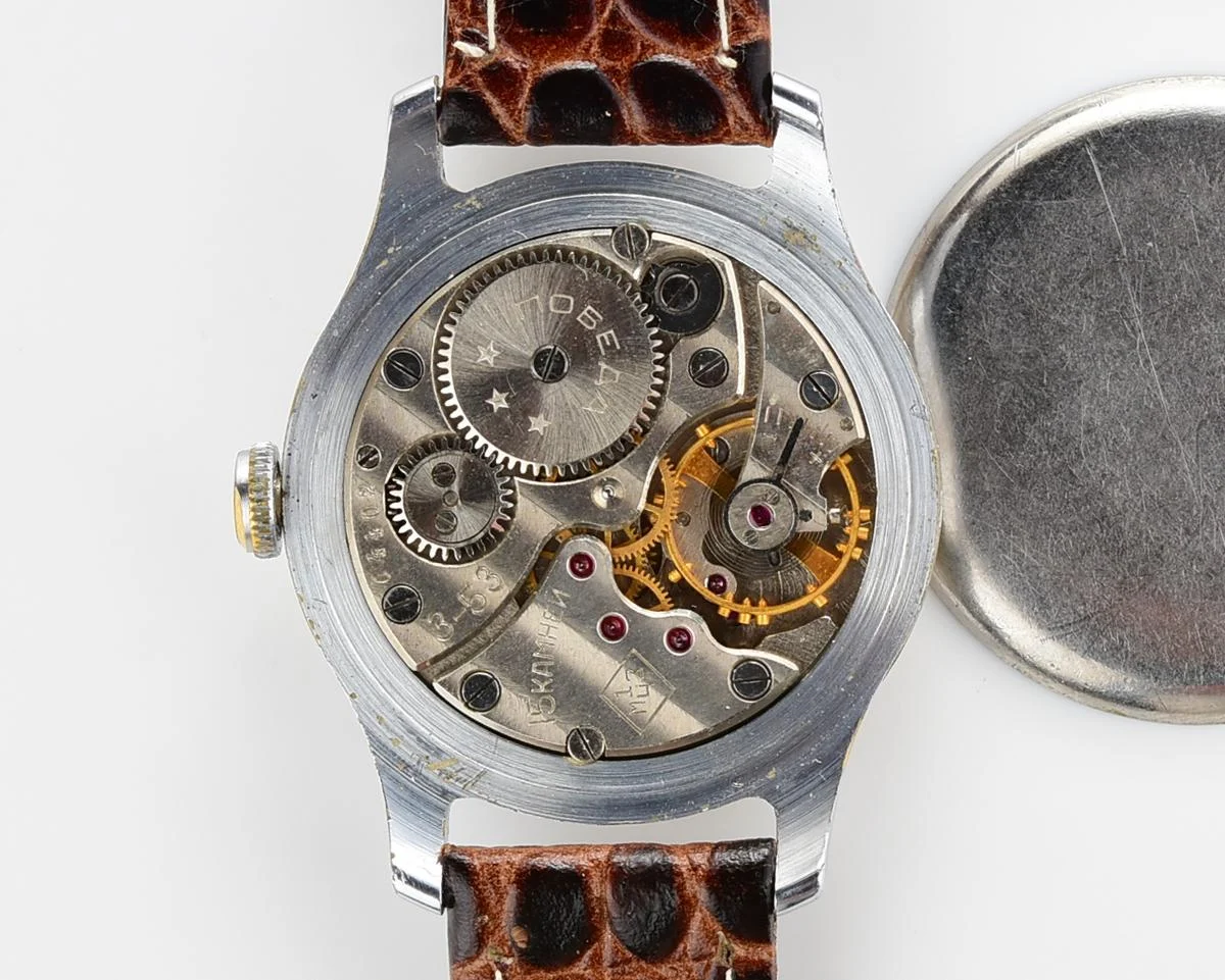 Vintage Soviet mechanical Pobeda wrist watch, 3rd quarter of 1953