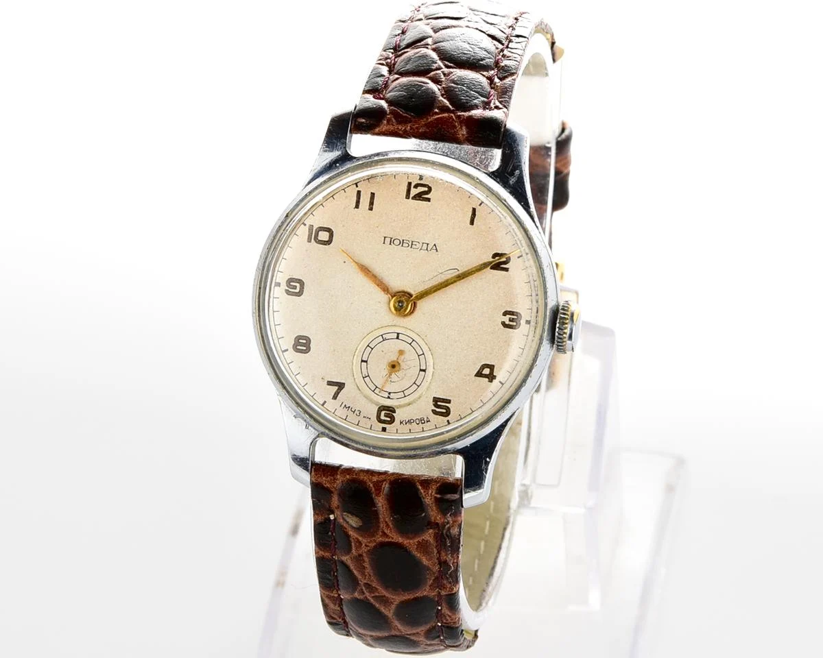 Vintage Soviet mechanical Pobeda wrist watch, 3rd quarter of 1953