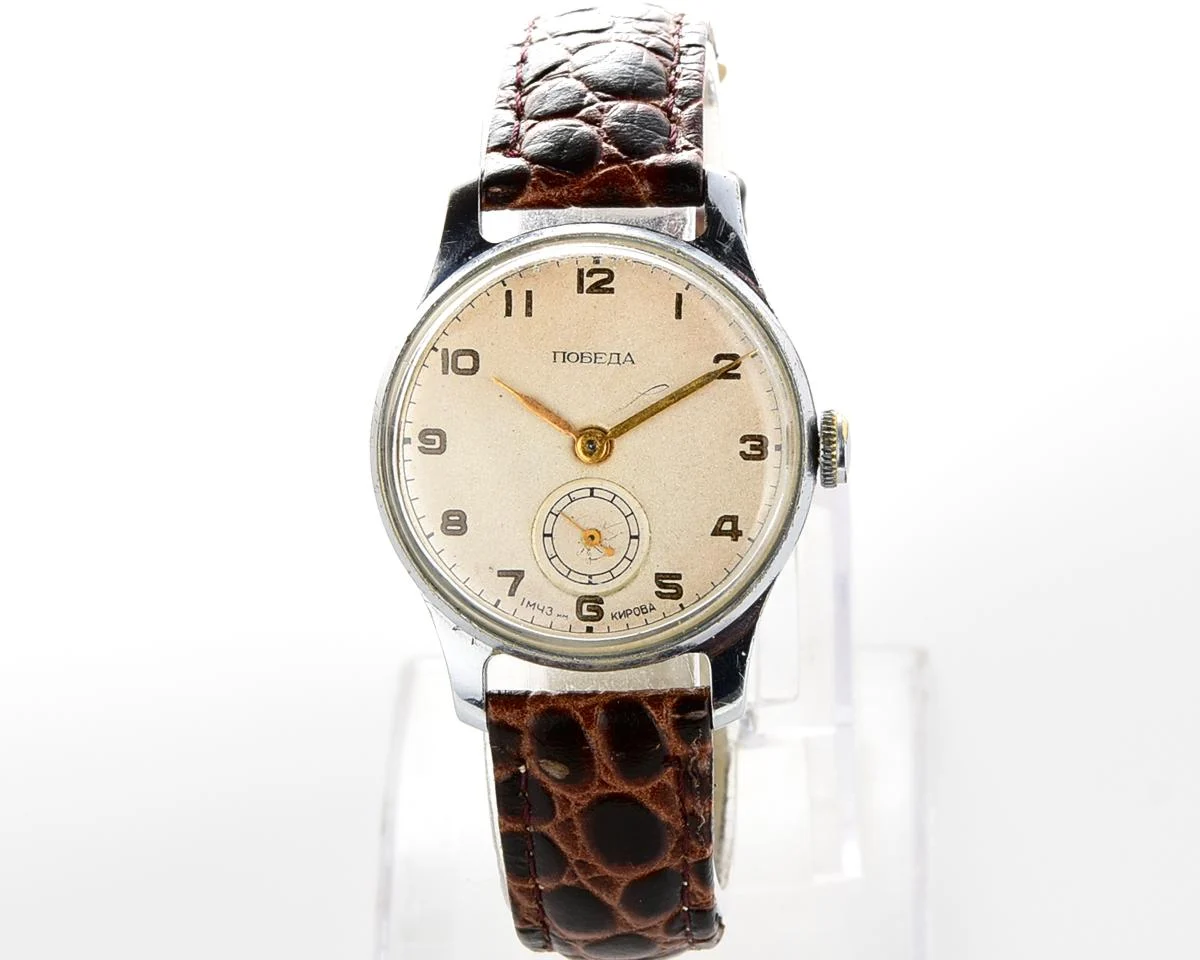 Vintage Soviet mechanical Pobeda wrist watch, 3rd quarter of 1953