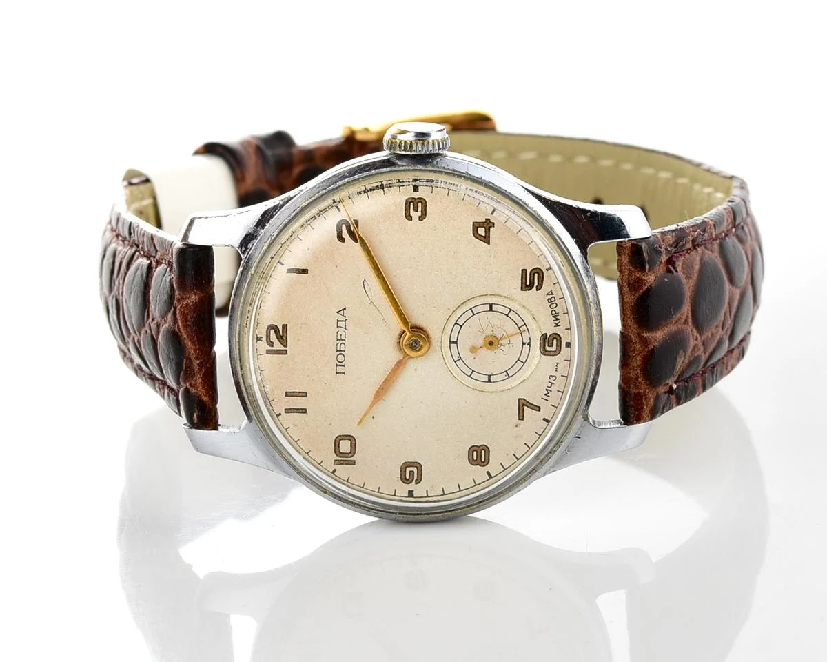 Vintage Soviet mechanical Pobeda wrist watch, 3rd quarter of 1953