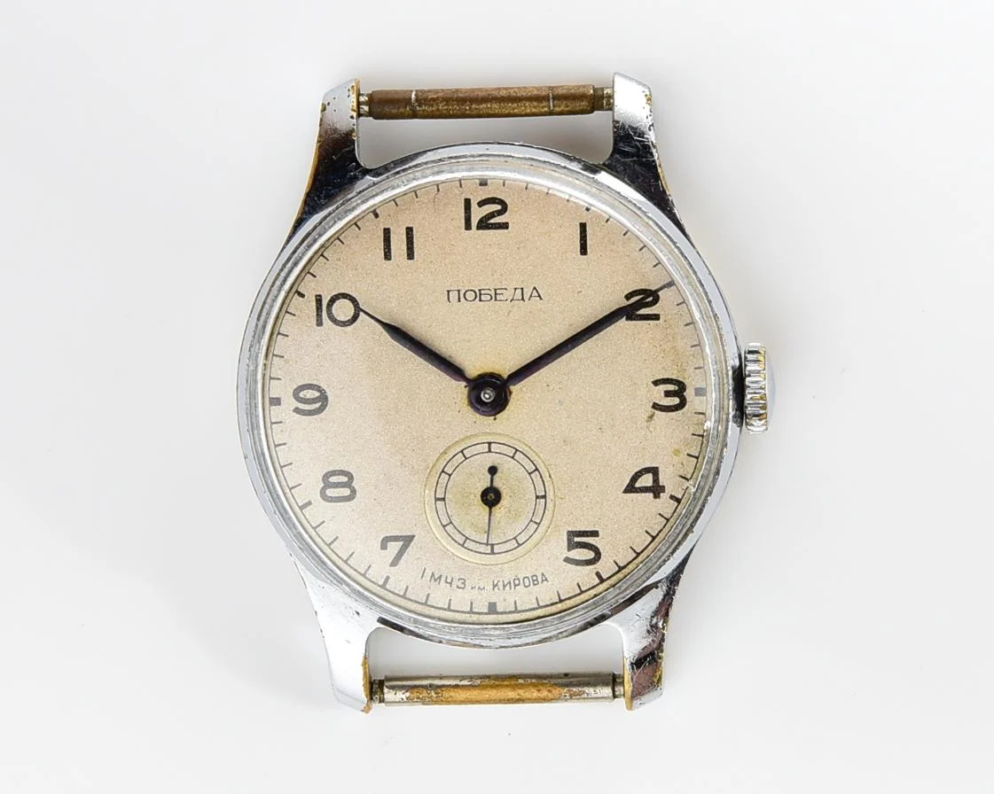 Vintage Soviet mechanical Pobeda wrist watch, 2nd quarter of 1953