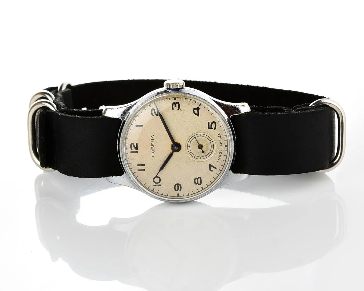 Vintage Soviet mechanical Pobeda wrist watch, 2nd quarter of 1953