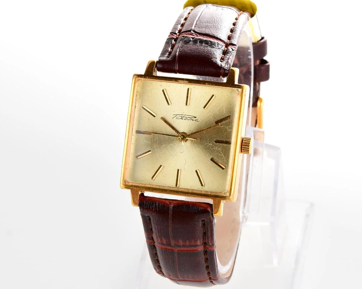 Soviet Raketa gold-plated vintage wristwatch
