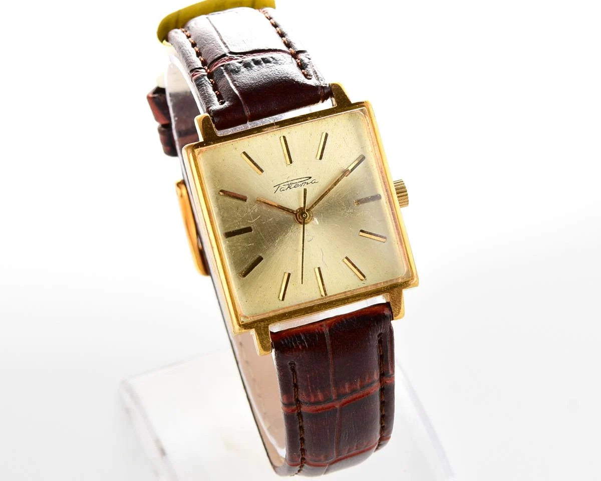 Soviet Raketa gold-plated vintage wristwatch