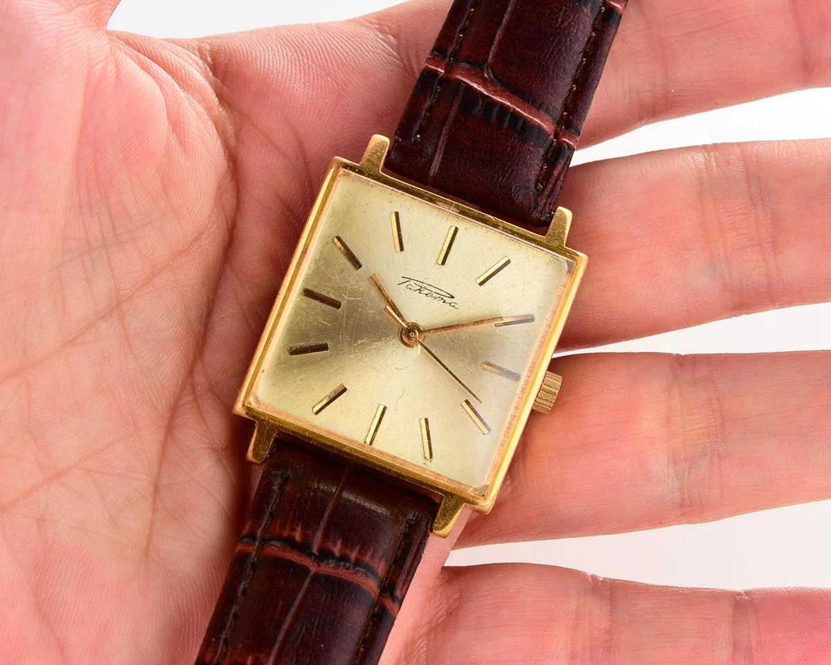 Soviet Raketa gold-plated vintage wristwatch