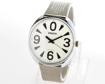 Soviet mechanical Raketa watch "big zero" with Raketa stainless steel bracelet