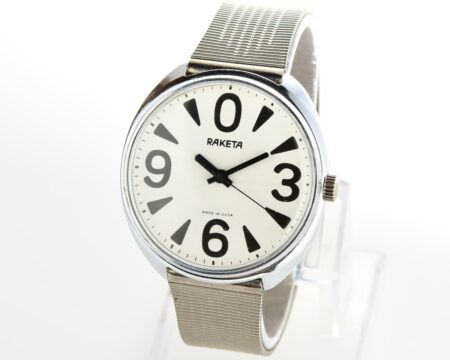 Soviet mechanical RAKETA watch "big zero" with Raketa stainless steel bracelet