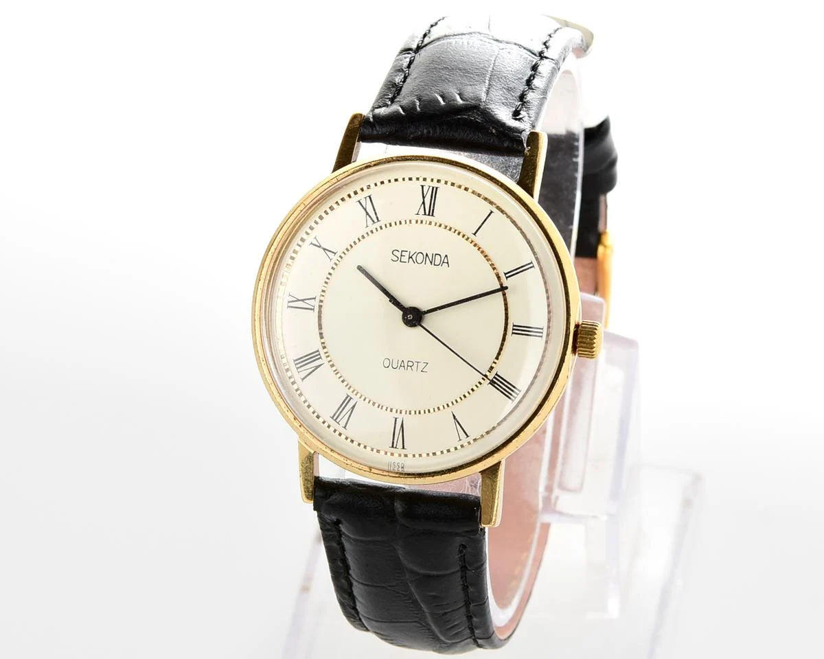 Soviet vintage gold-plated Sekonda quartz watch