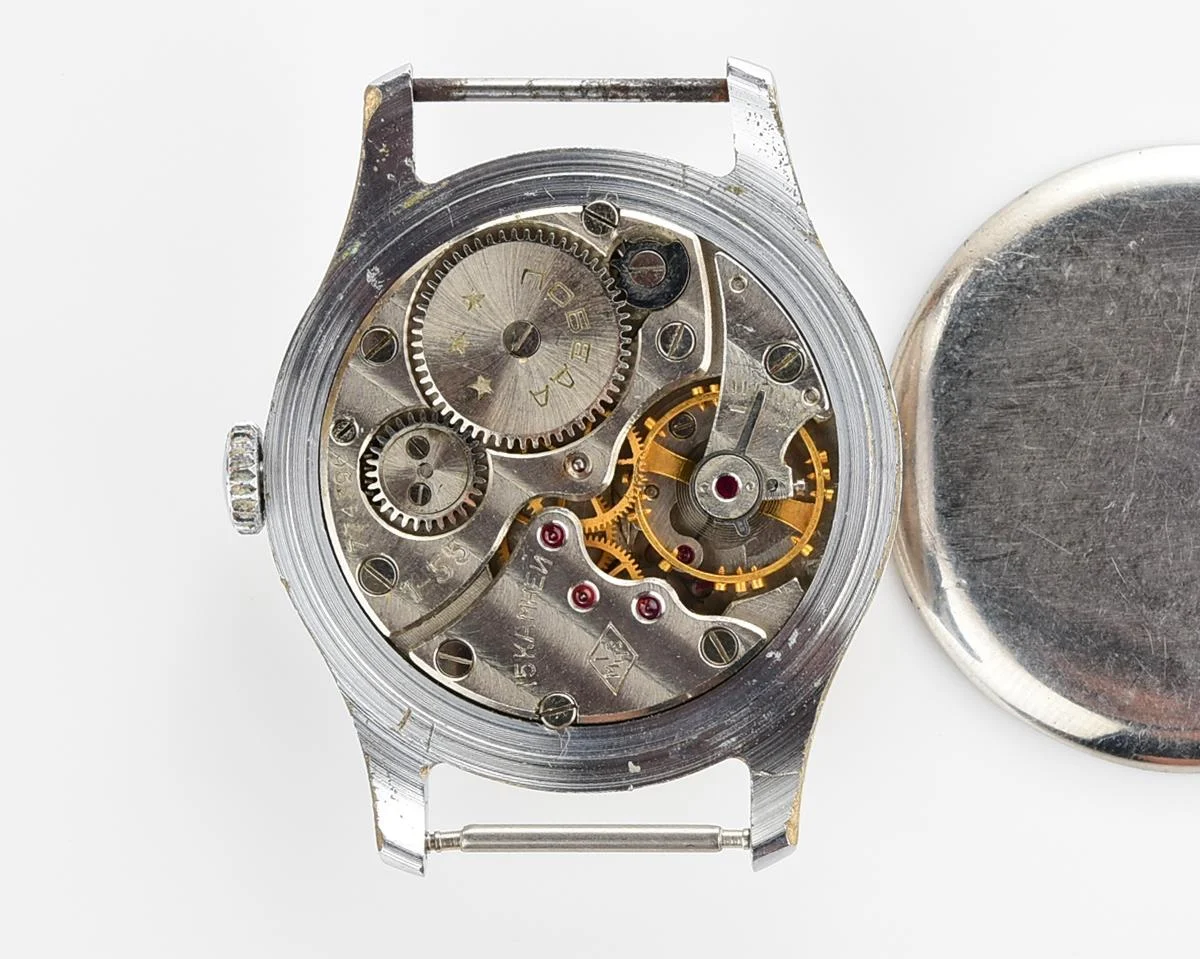 Vintage Soviet mechanical Pobeda wrist watch, 1st quarter of 1955