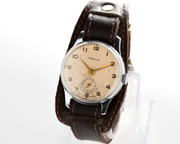 Vintage Soviet mechanical Pobeda wrist watch, 1st quarter of 1955