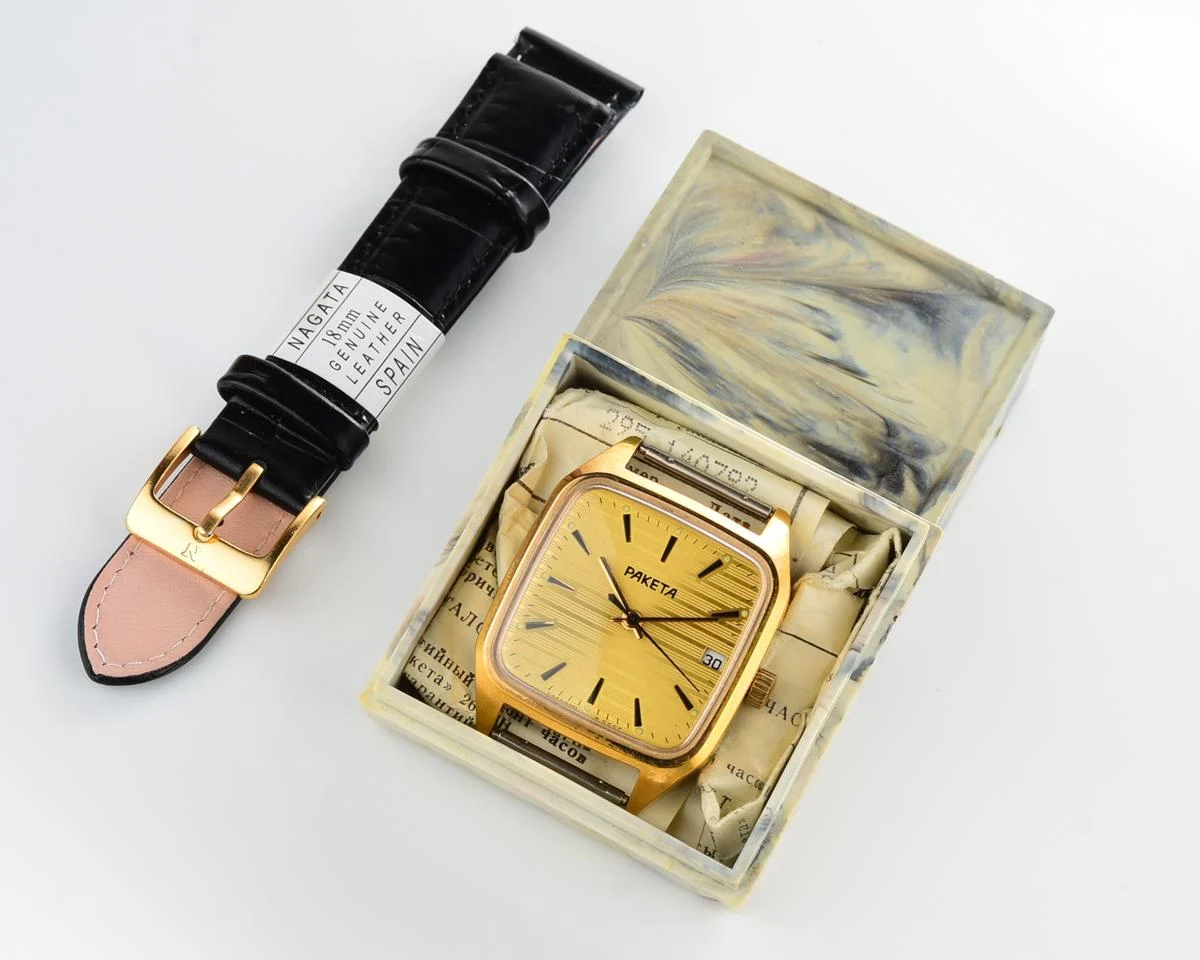TIME CAPSULE: Vintage gold-plated Soviet Raketa watch, New Old Stock (NOS)!