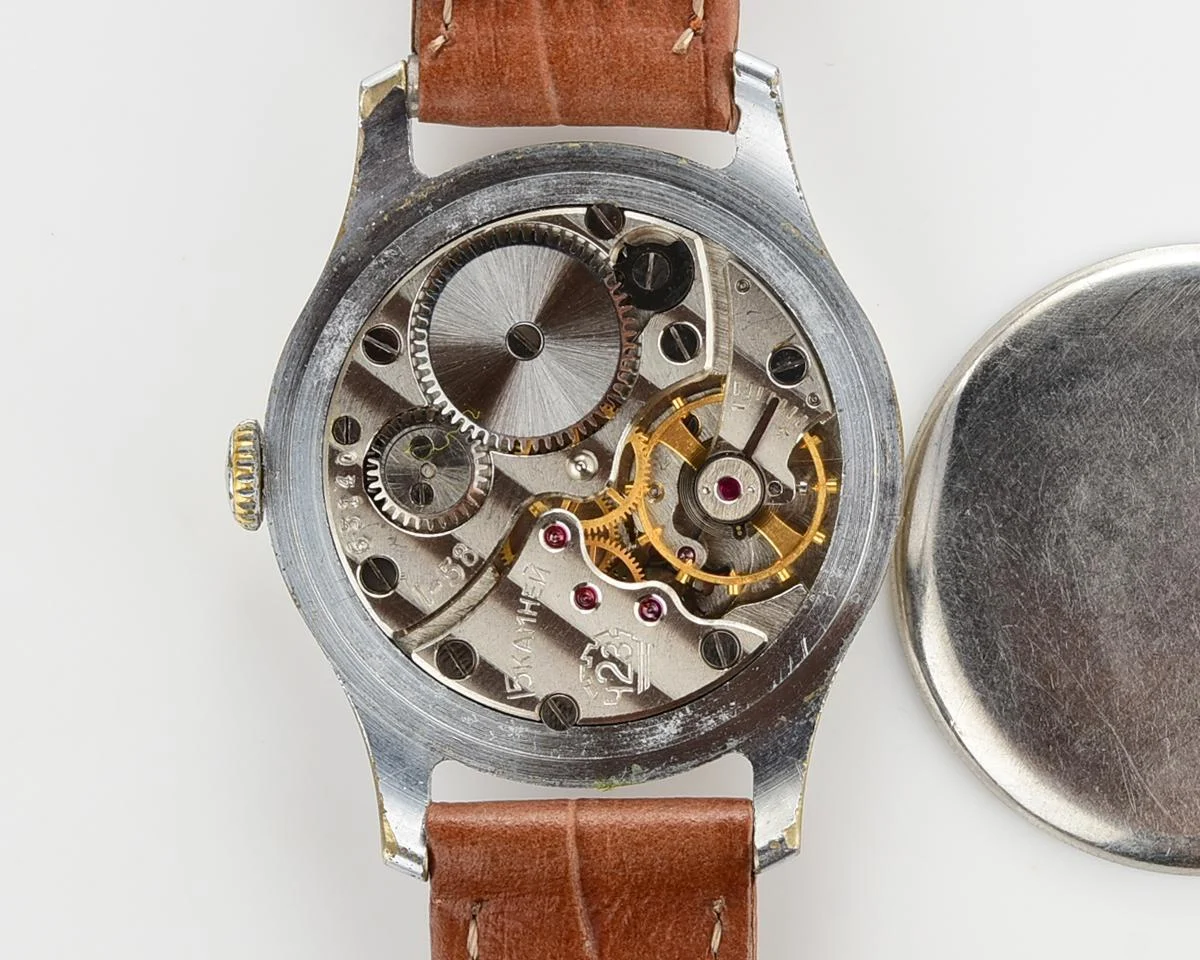 Vintage Soviet mechanical Pobeda wrist watch, 2MChZ from 1st quarter of 1955