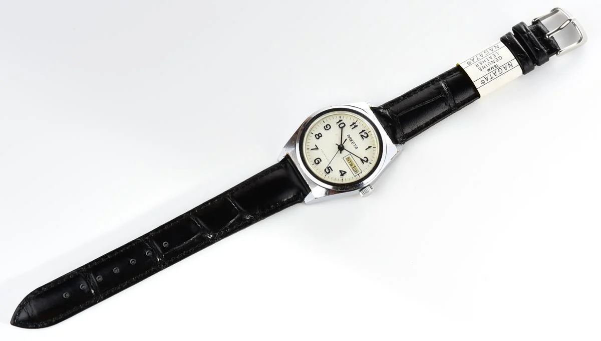 Raketa vintage mechanical wrist watch with double calendar