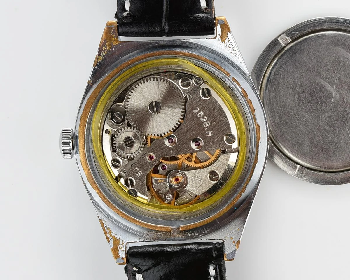 Raketa vintage mechanical wrist watch with double calendar