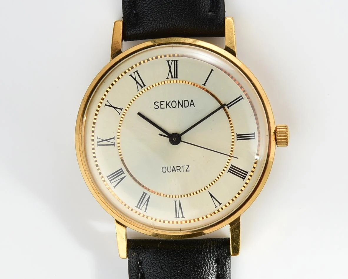 Soviet vintage gold-plated Sekonda quartz watch