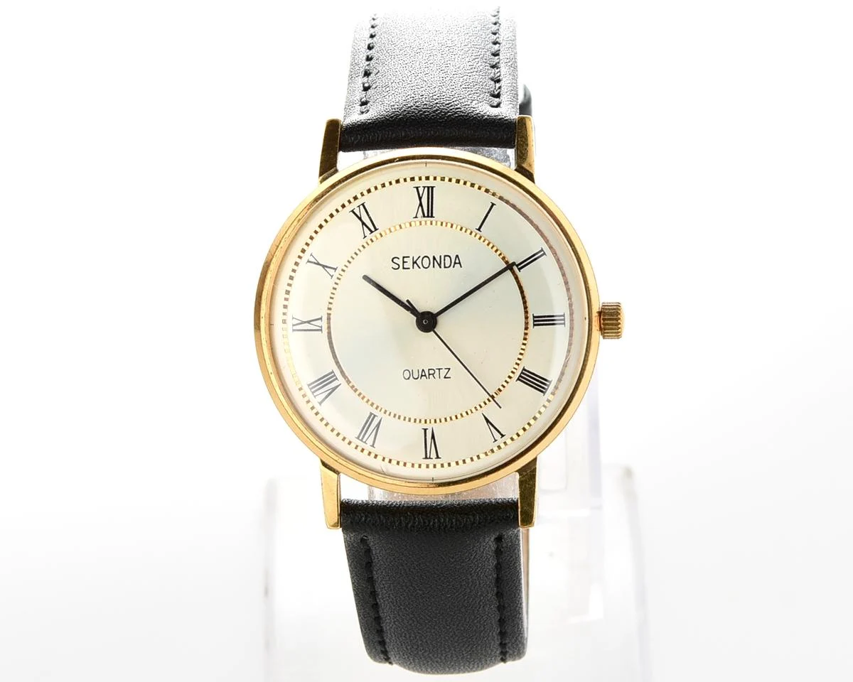 Soviet vintage gold-plated Sekonda quartz watch