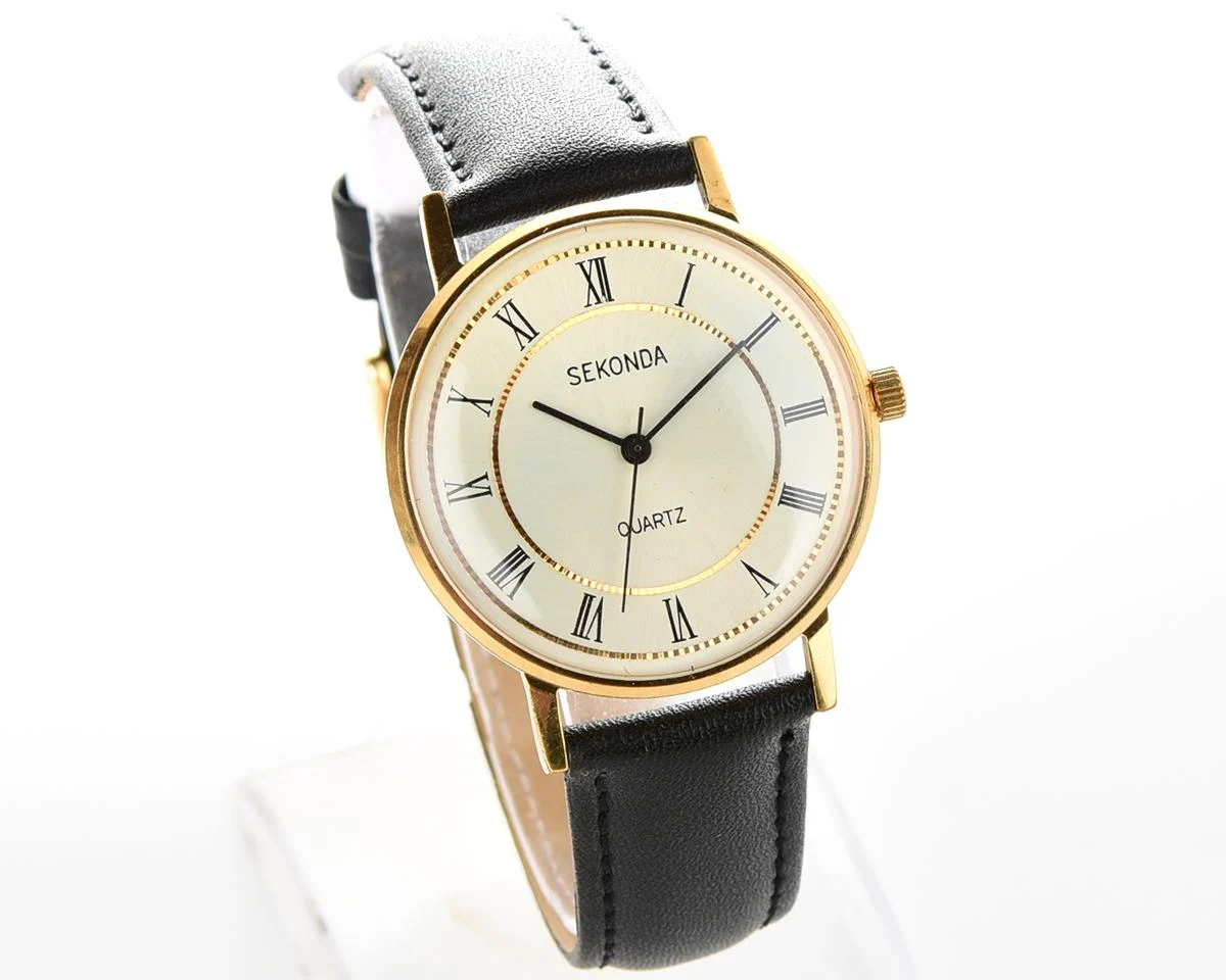 Soviet vintage gold-plated Sekonda quartz watch