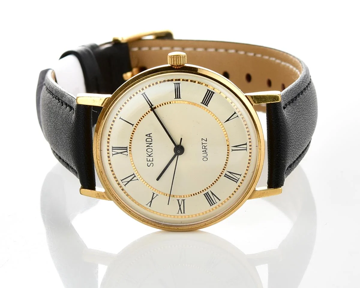 Soviet vintage gold-plated Sekonda quartz watch