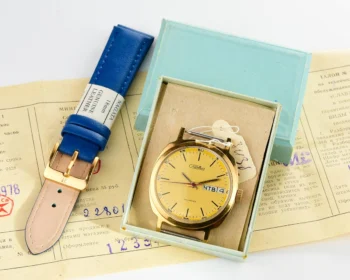 TIME CAPSULE: Large Soviet gold-plated mechanical vintage watch Slava, New Old Stock (NOS)!