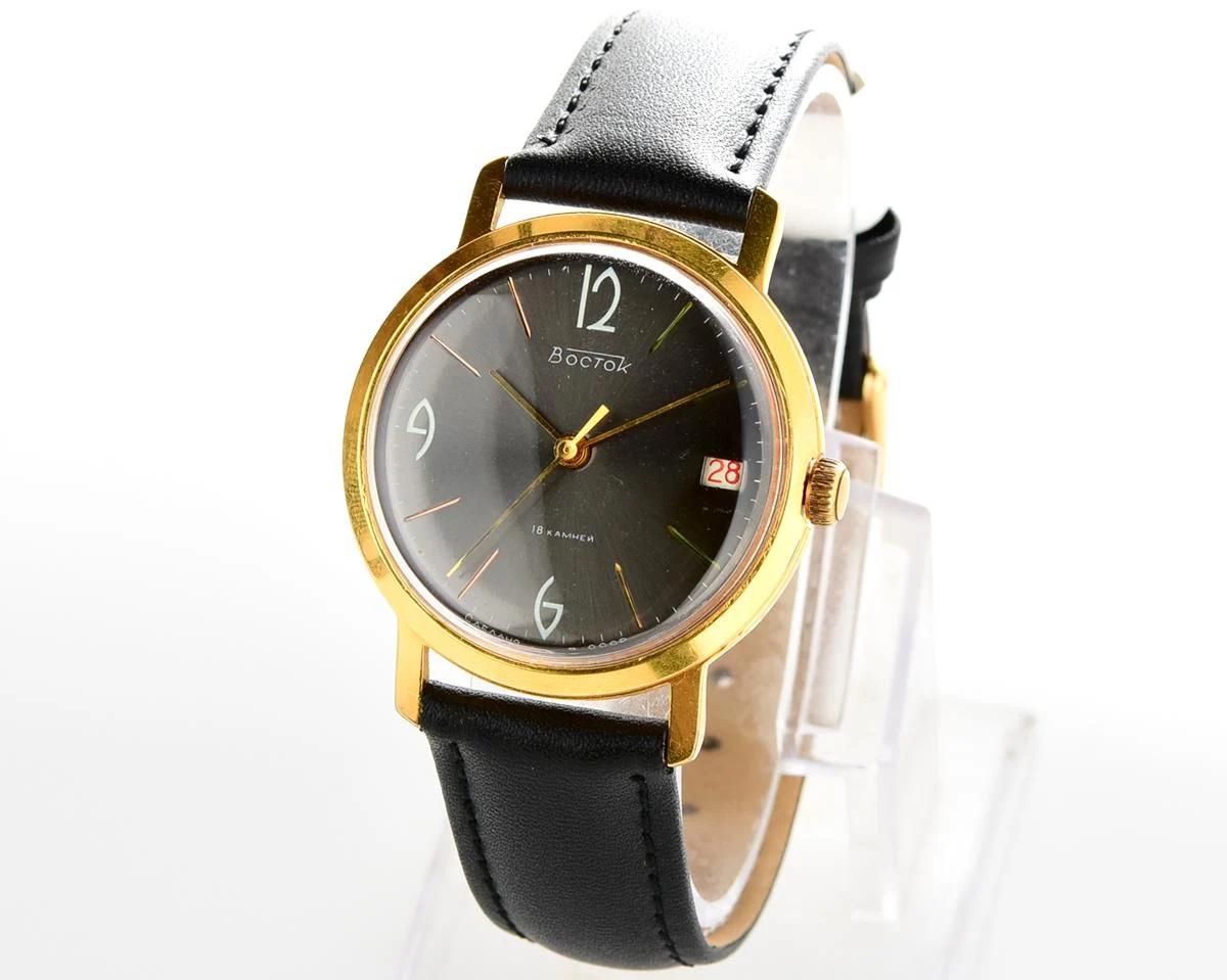 Vintage Soviet gold-plated Vostok mechanical wristwatch