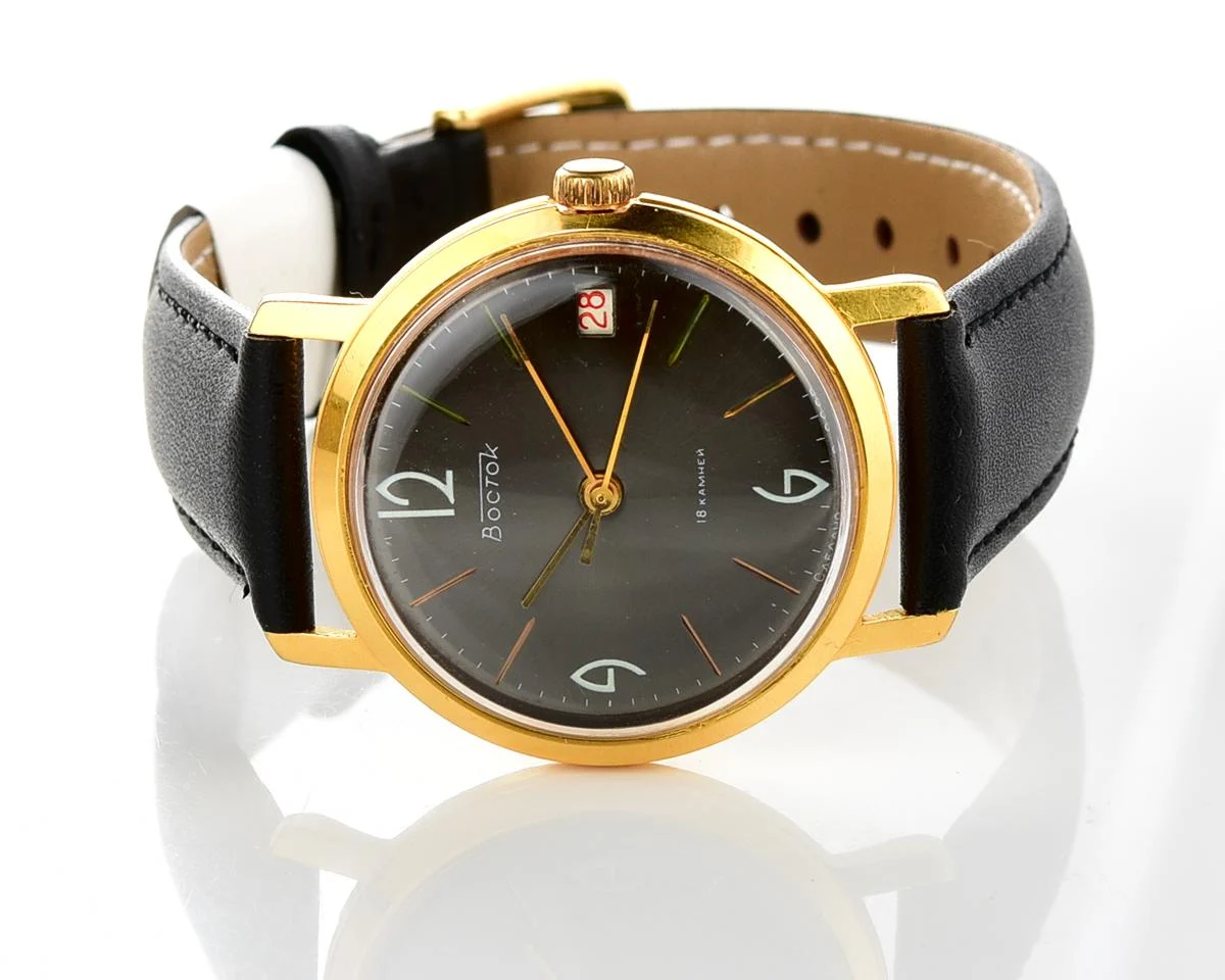 Vintage Soviet gold-plated Vostok mechanical wristwatch