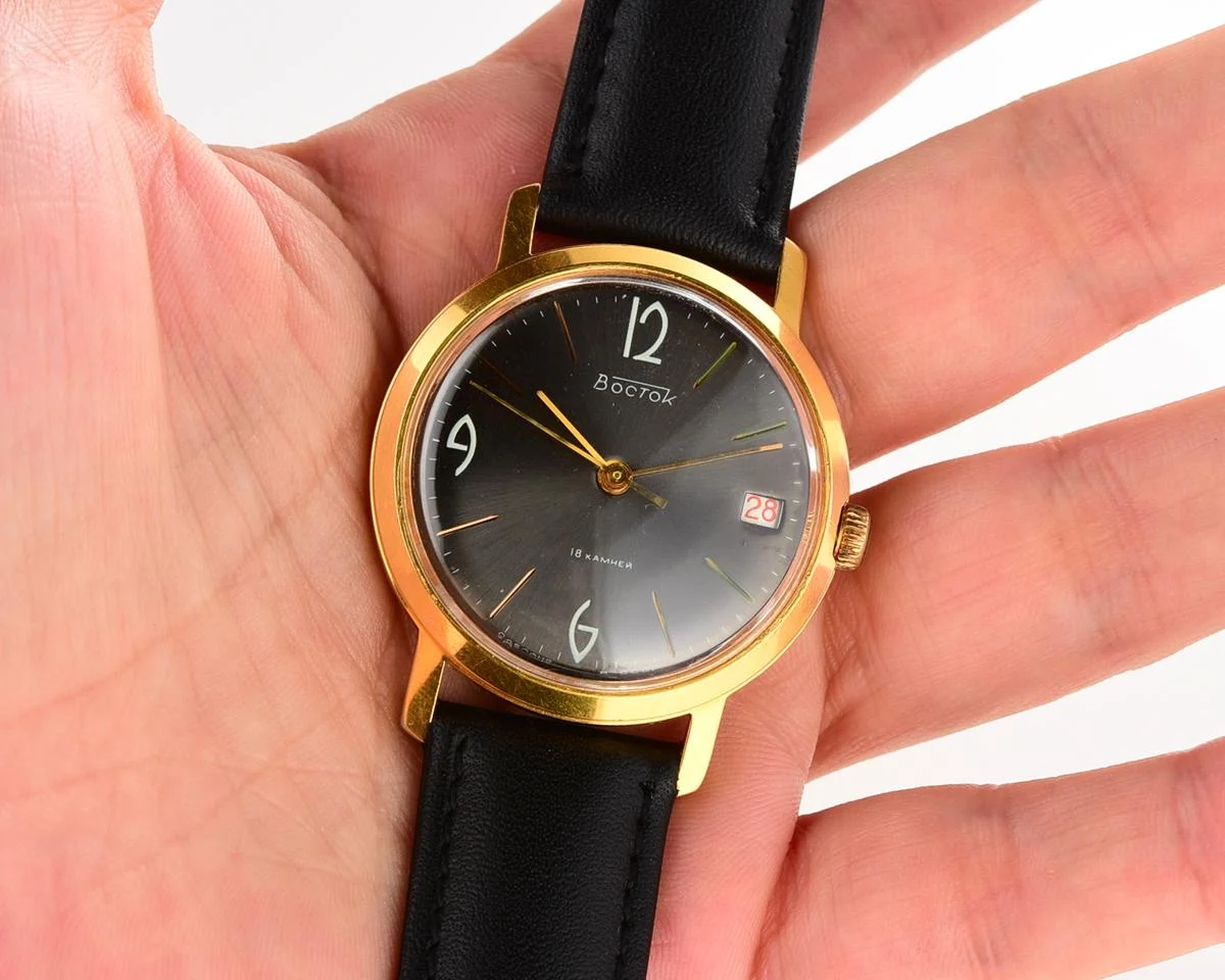Vintage Soviet gold-plated Vostok mechanical wristwatch