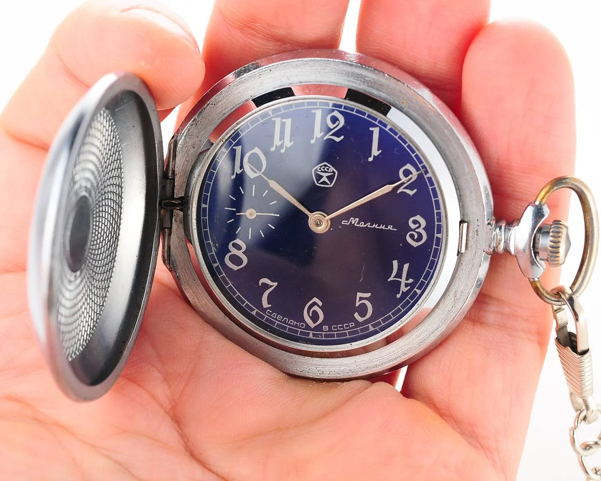 Molnija pocket watch – Victory in Great Patriotic War with spectacular deep blue dial