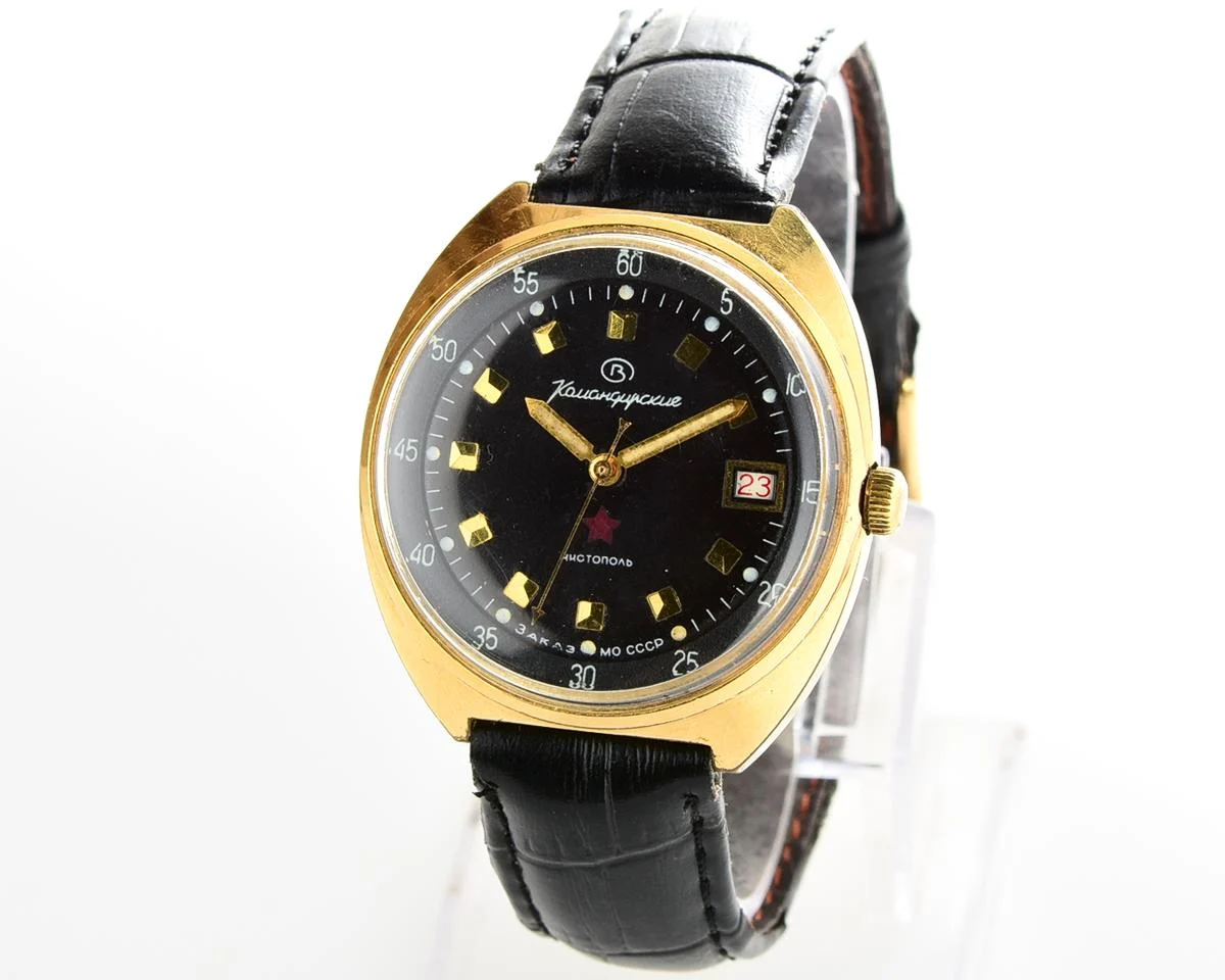 Soviet gold-plated Vostok Komandirskie mechanical watch - Zakaz MO CCCP!