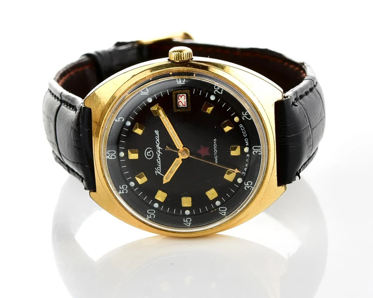 Soviet gold-plated Vostok Komandirskie mechanical watch - Zakaz MO CCCP!