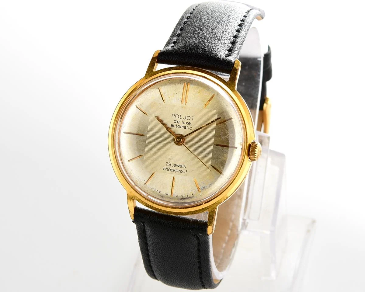 Beautiful automatic vintage gold-plated watch Poljot De Luxe!