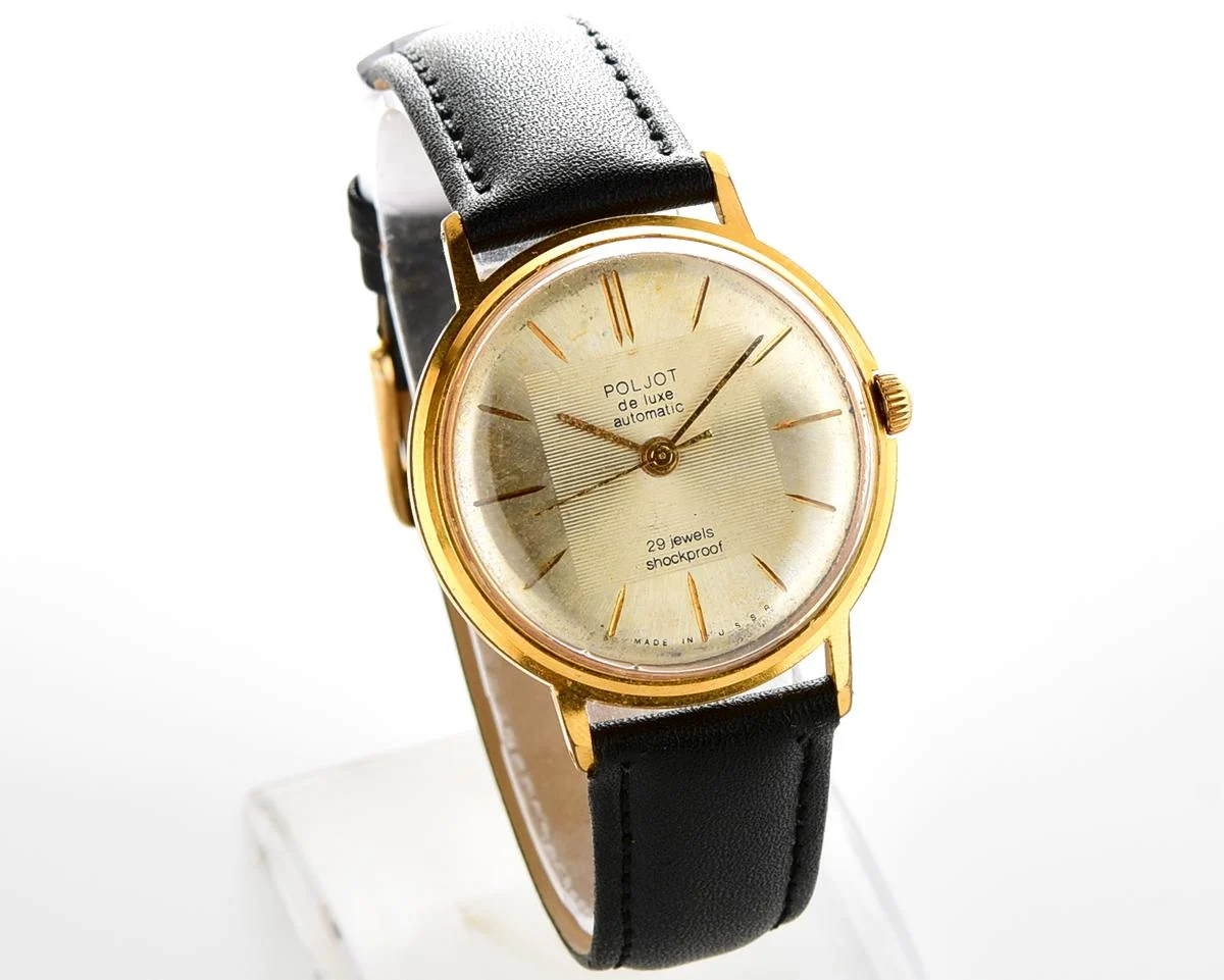 Beautiful automatic vintage gold-plated watch Poljot De Luxe!