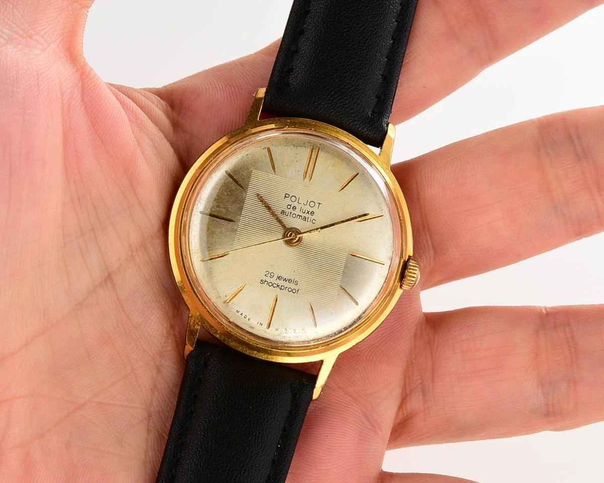 Beautiful automatic vintage gold-plated watch Poljot De Luxe!