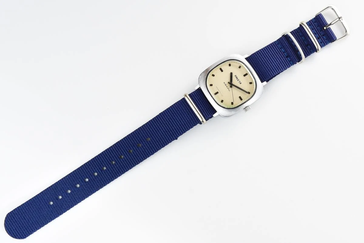 Vintage Soviet Raketa quartz watch with NATO nylon strap