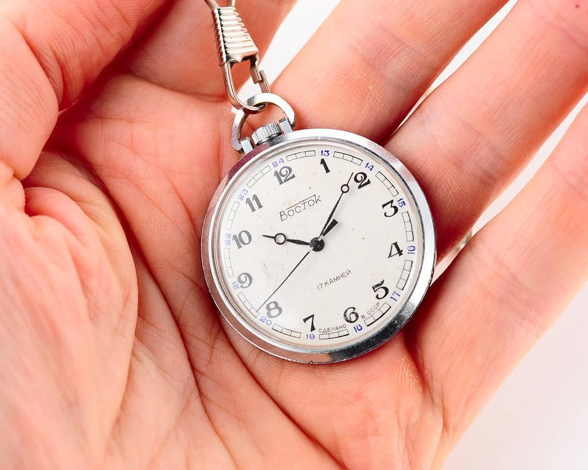 Small Soviet Vostok mechanical pocket watch (can be used as pendant)