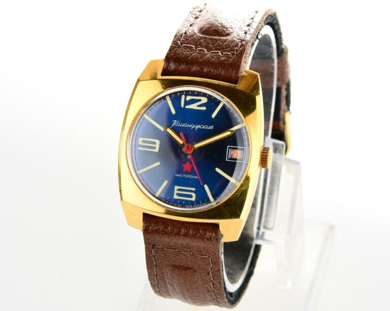 Soviet gold-plated Vostok Komandirskie mechanical watch - Zakaz MO CCCP!