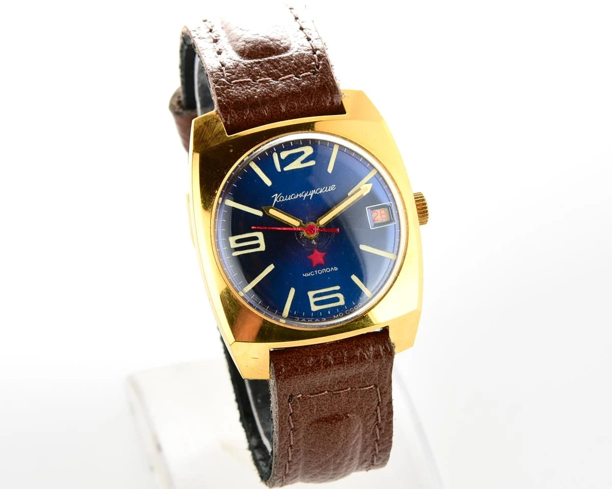 Soviet gold-plated Vostok Komandirskie mechanical watch - Zakaz MO CCCP!