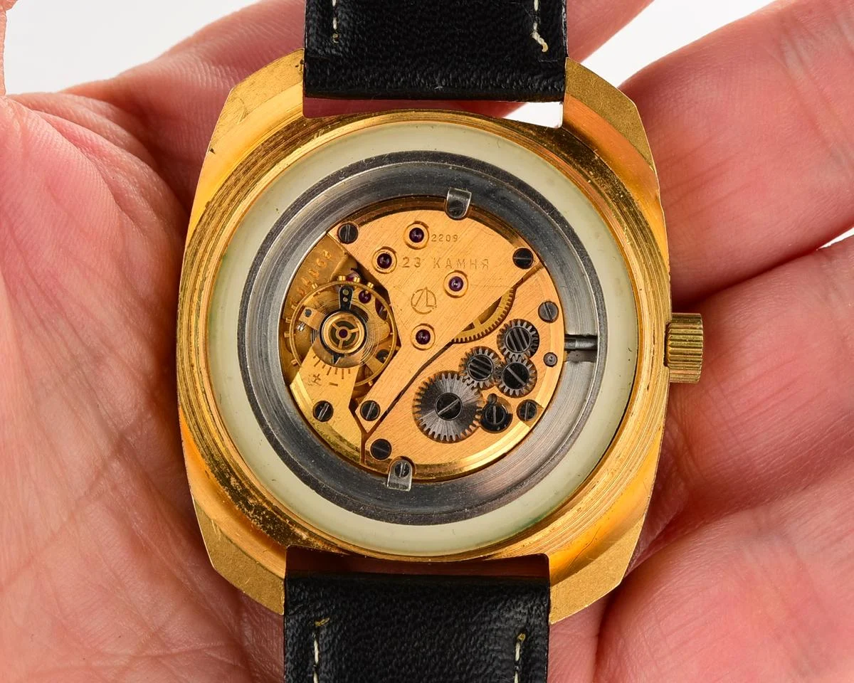 Luch - massive Soviet gold-plated vintage wrist watch