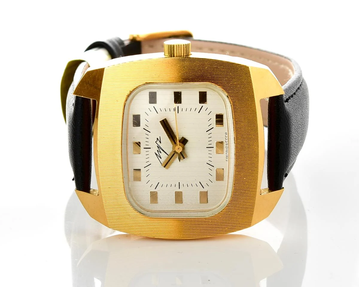 Luch - massive Soviet gold-plated vintage wrist watch