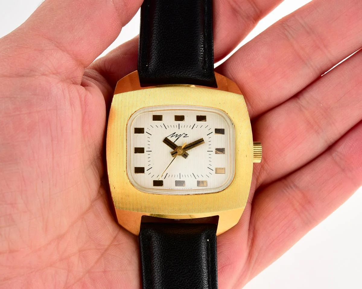 Luch - massive Soviet gold-plated vintage wrist watch