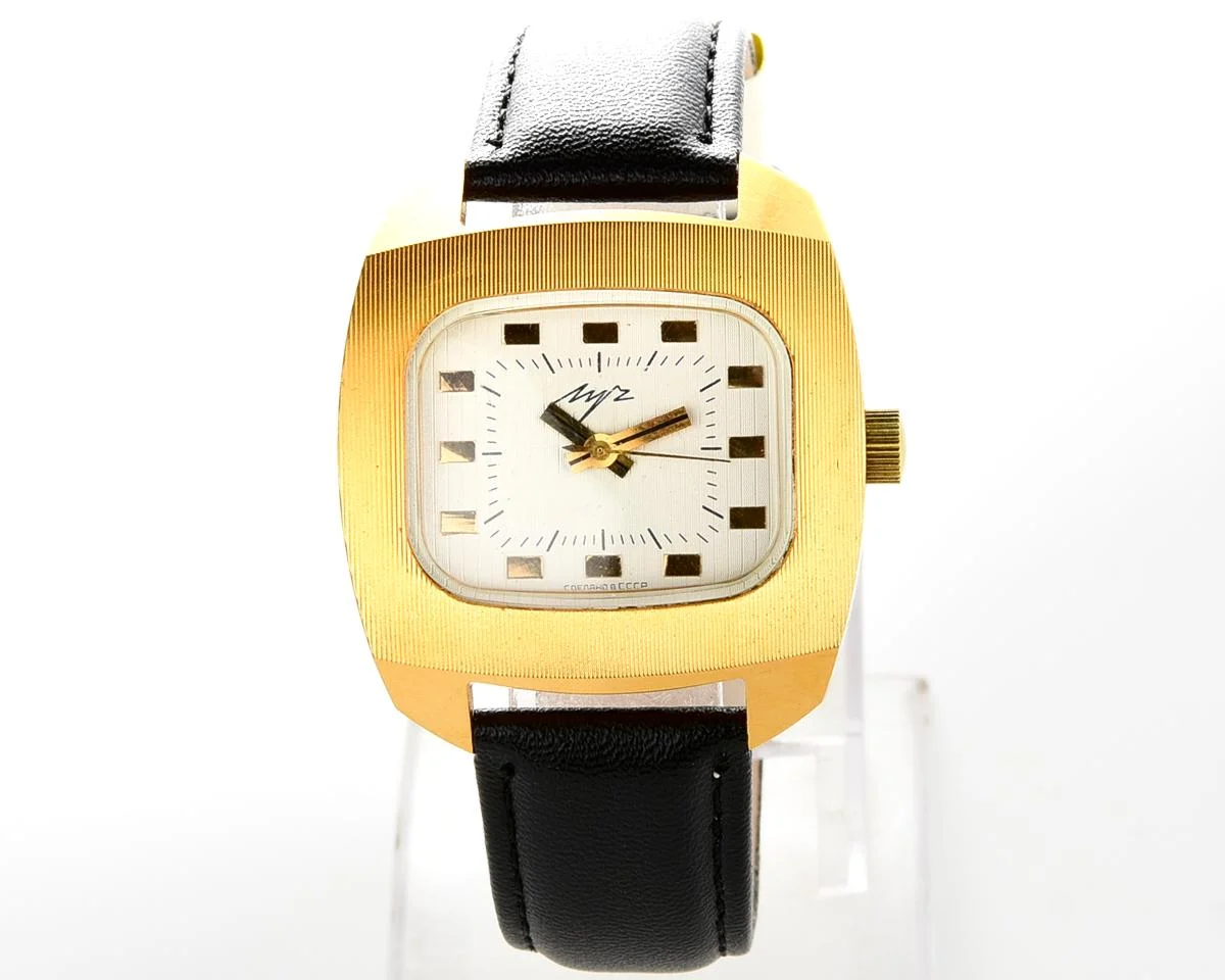 Luch - massive Soviet gold-plated vintage wrist watch