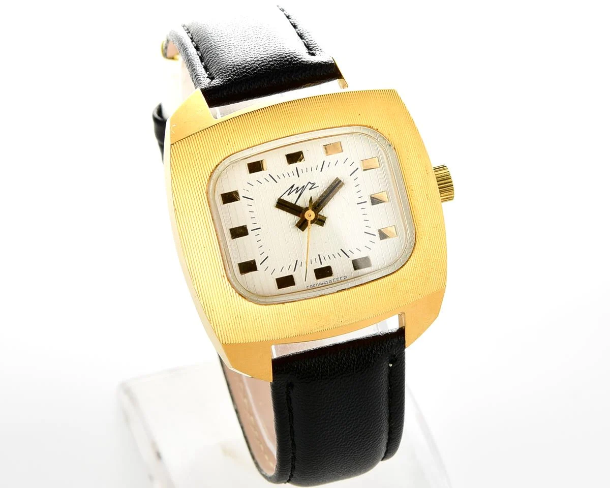 Luch - massive Soviet gold-plated vintage wrist watch