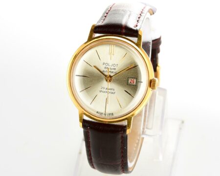 Beautiful automatic vintage gold-plated watch POLJOT DE LUXE!
